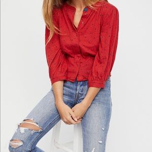 Polka-dotted Knit Top